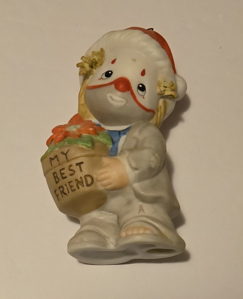 Vintage Enesco Hobo Figurine, “My Best Friend” Rare / Hard To Find Clown  1987
