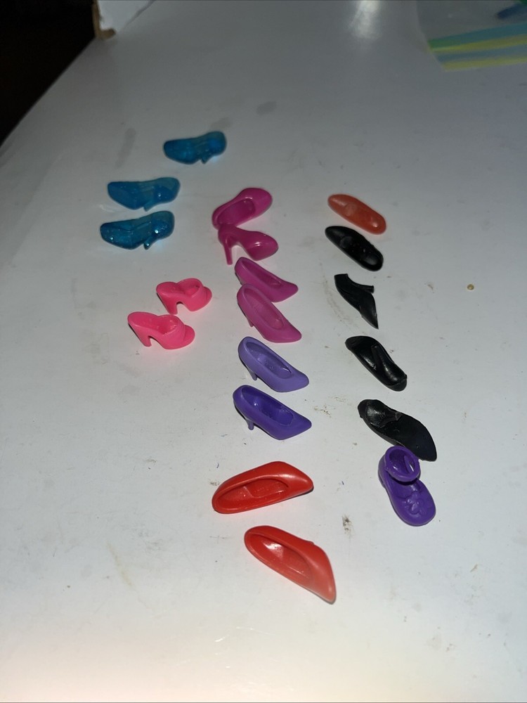 Lot Various  Size Fashion Dolls  mismatched Shoes  Used