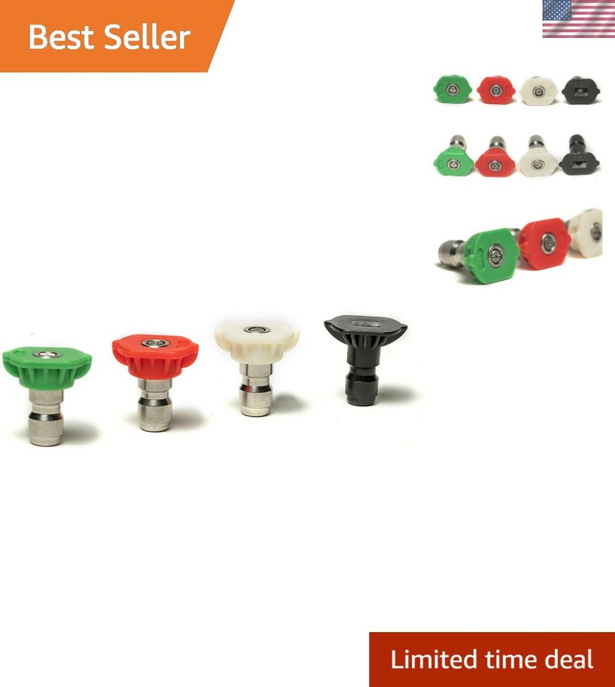 4 Brass Nozzle Tips for Pressure Washers - Compatibility & Versatility Included