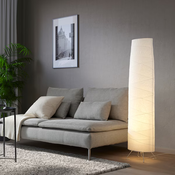 IKEA 54in Handmade Rice Paper Floor Lamp Modern Standing Lighting