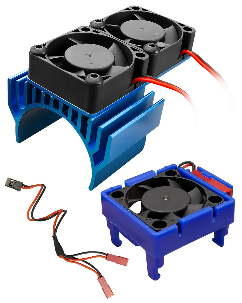 Vxl-3S ESC Cooling Fan and Motor Dual Fan Set Compatible with Traxxas Slash 4X4