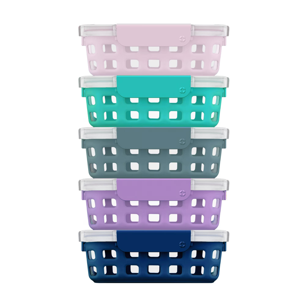 Ello Glass 3.4 Cup 27 Ounce Duraglass Food Storage Meal Prep Container Set 10 Pc