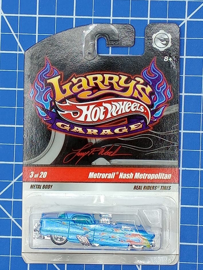 Hot Wheels Larrys Garage Blue Metrorail Nash Metropolitan New on Card
