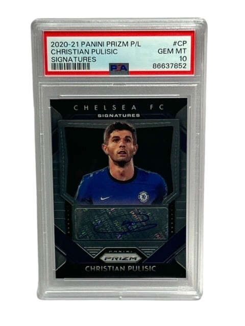2020-21 PANINI PRIZM P/L # CP Christian Pulisic Signatures PSA 10 GEM MT