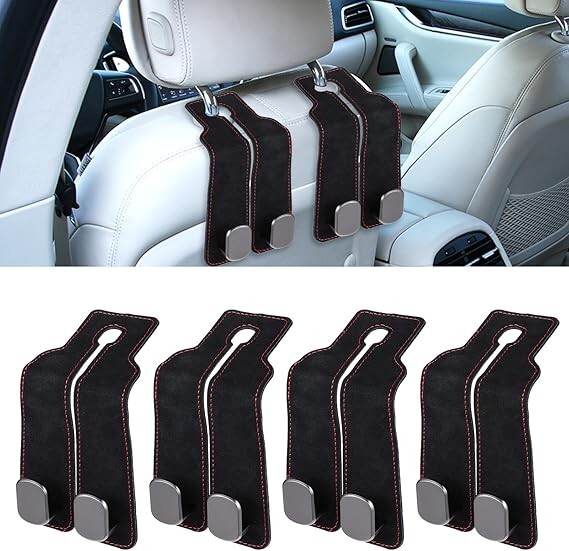 4Pcs Car Headrest Hooks for Storage and Handbags-image