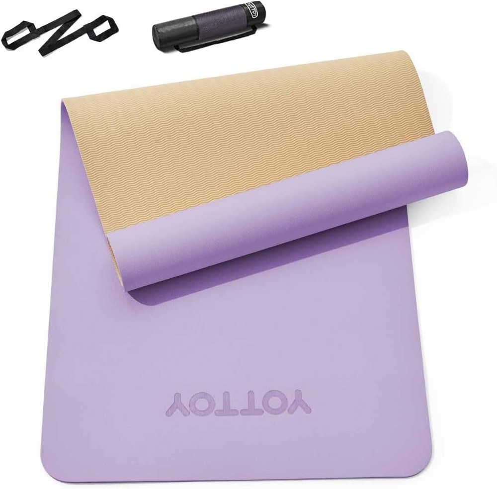 Yoga Mat,Non-Slip Tpe Exercise Mat(1/4 Inch) For Pilates, Fitness & Barefoot Wor