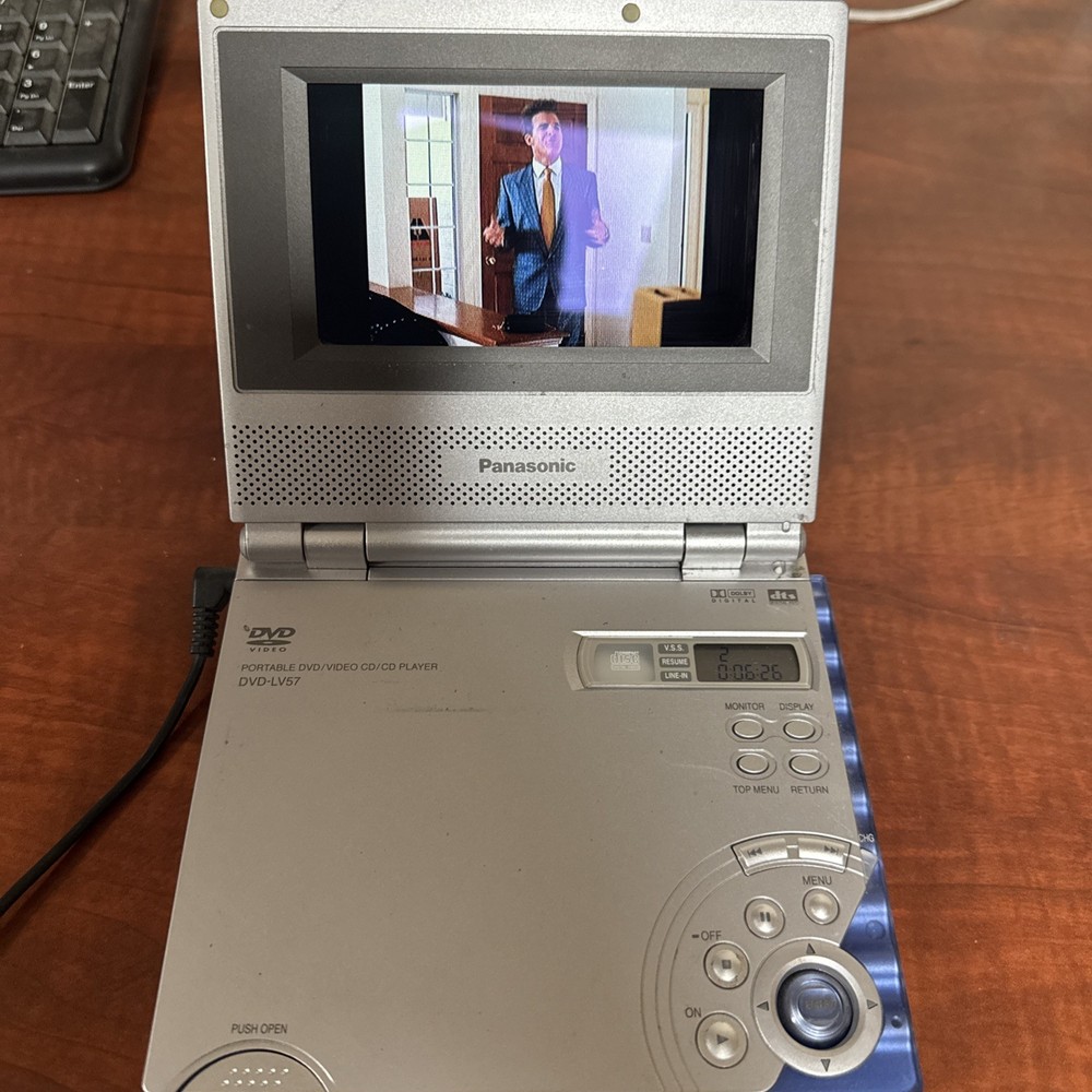 Vintage Panasonic DVD-LV57 Portable DVD Player with 5-inch LCD Screen Fully Functional