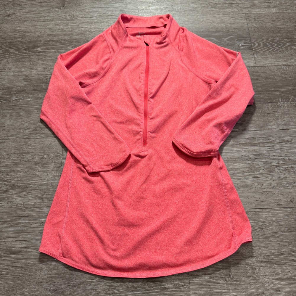 Nike Jacket Womens Small Pink Running 1/4 Zip Pullover Stretch Casual Outdoor