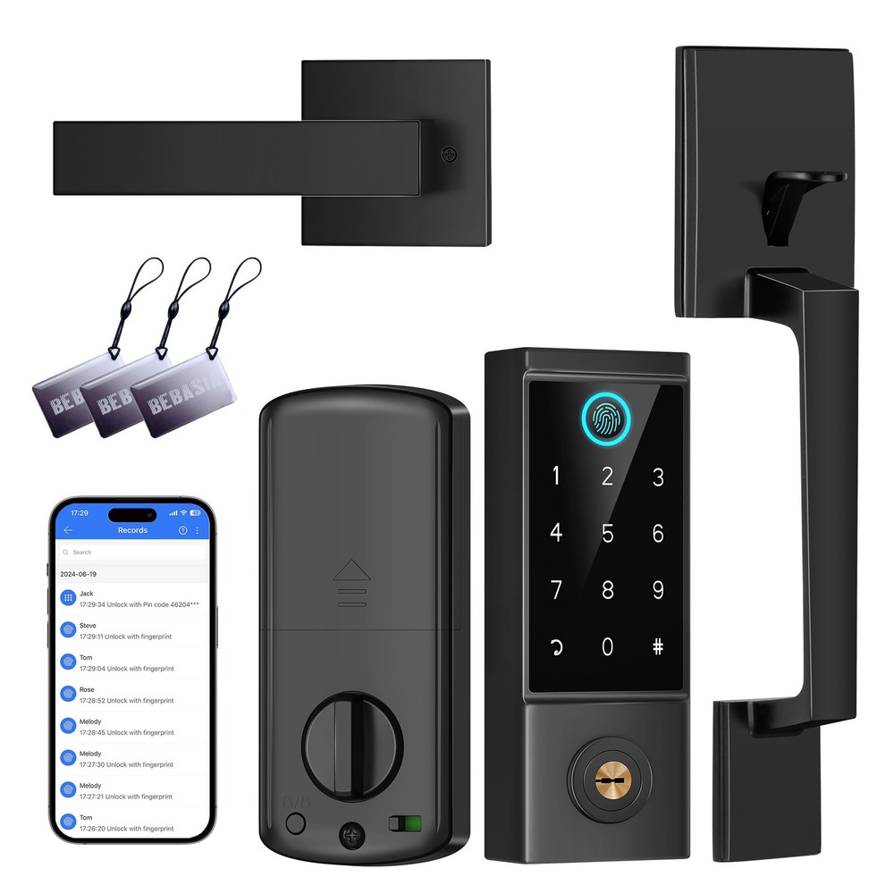 Smart Heavy Duty Fingerprint Door Lock with Front Handle Set  