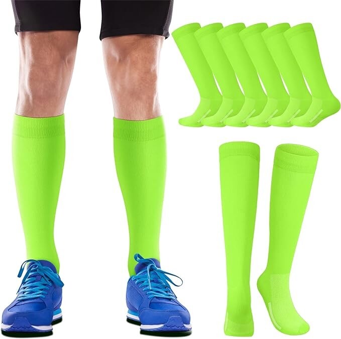 Haysandy 12 Pairs Soccer Socks Bulk Youth Kids Unisex High Long Tube Football