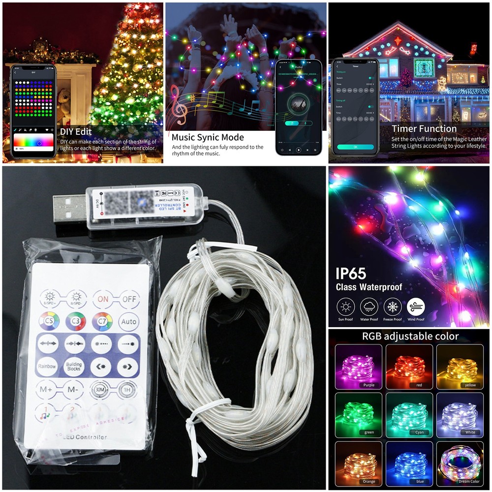 USB Plug In Remote 50 LED Micro Copper Wire String Lights Party Fairy Light