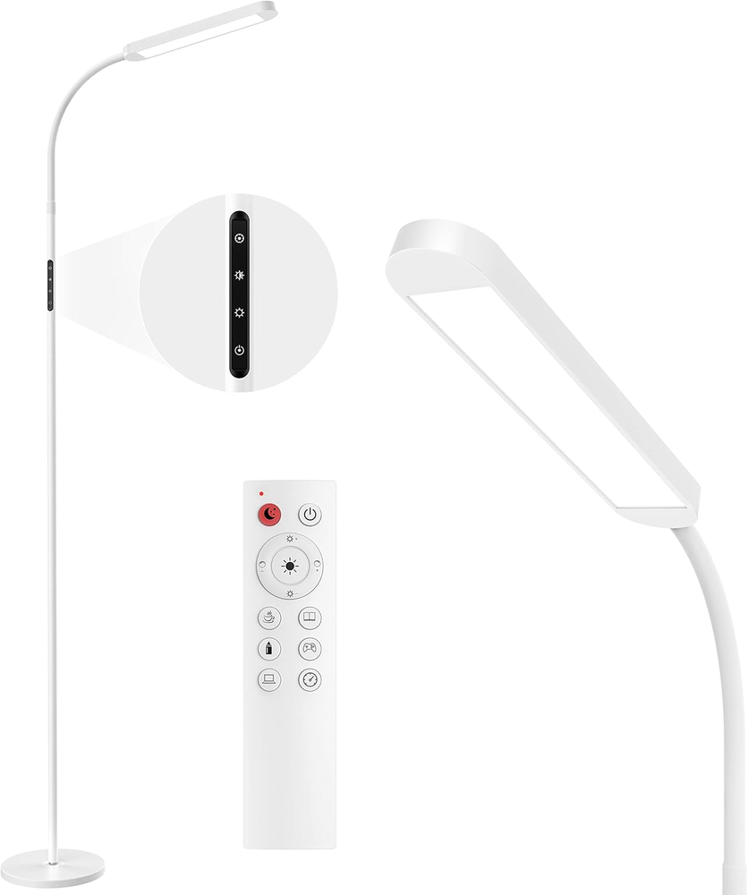 Floor Lamp, LED Floor Lamp with Remote, 5 Colors & 5 Brightness & Stepless Adjus