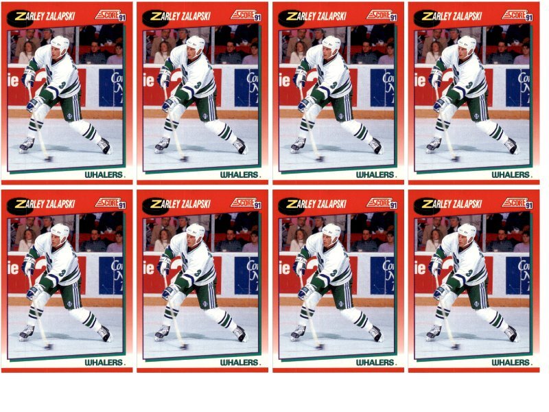 (8) 1991 Score Canadian #111 Zarley Zalapski Hartford Whalers Card Lot