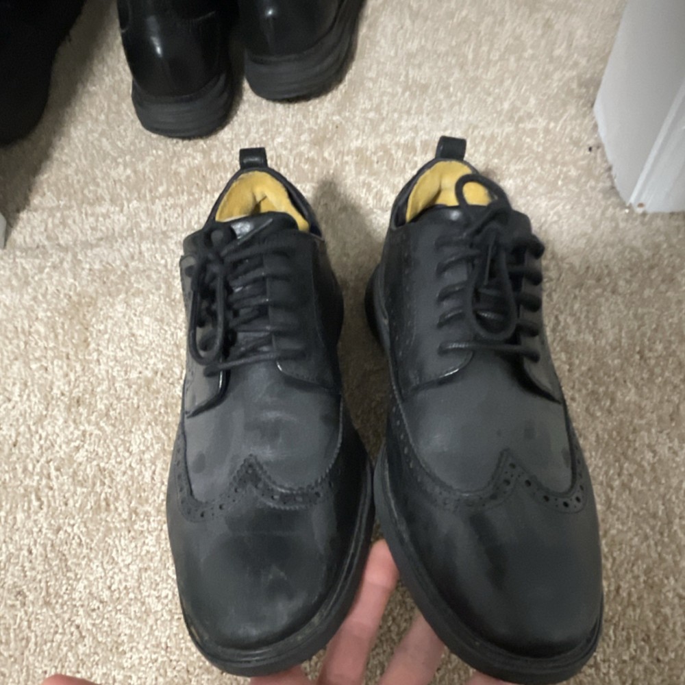 Cole Haan Men's Black Leather Wingtip Oxford Dress Shoes C26306 Size 12
