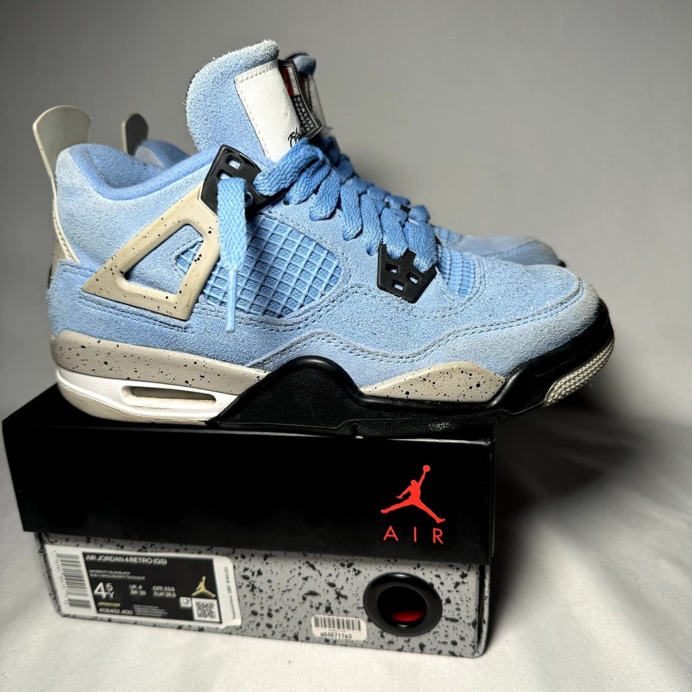 A1356 - Size 4.5 - Nike Air Jordan 4 Retro GS University Blue Men's Shoes
