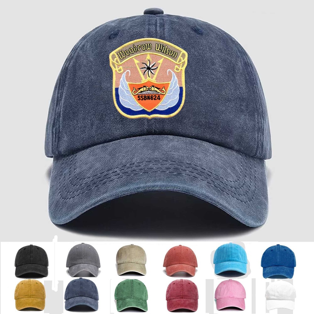 Custom Embroidered Hat USS Woodrow Wilson SSBN 624, Veteran Cap, Trucker Hat