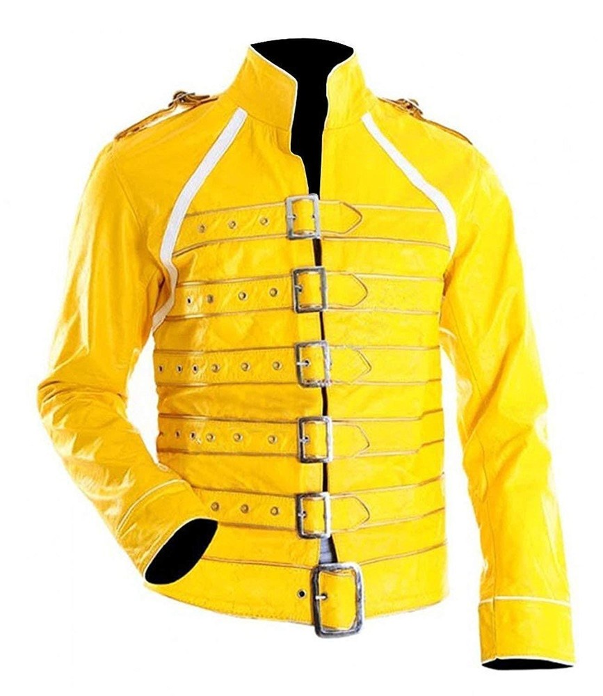 Men's Designer Yellow Lambskin Leather Jacket Costume Coat