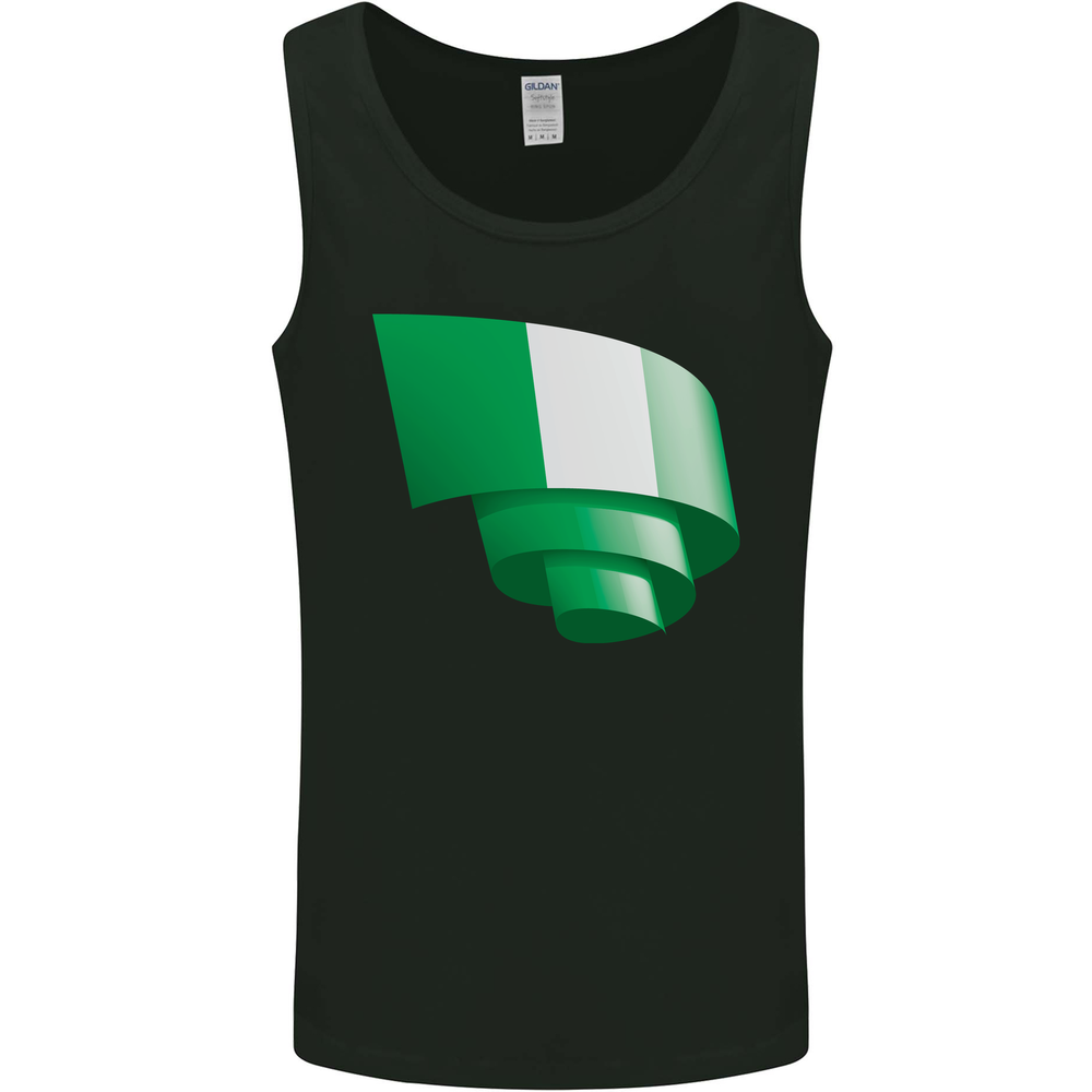 Curled Nigeria Flag Nigerian Day Football Mens Vest Tank Top