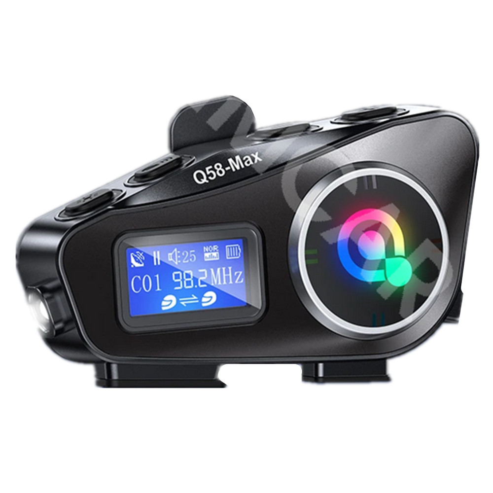 Bluetooth Motorcycle Helmet Intercom Headset with FM Radio LCD Waterproof Design