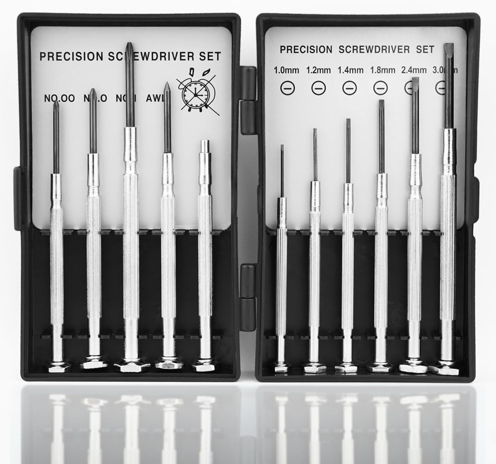 11PCS Small Precision Screwdriver Set with 6 Different Bits for Electronics Repair