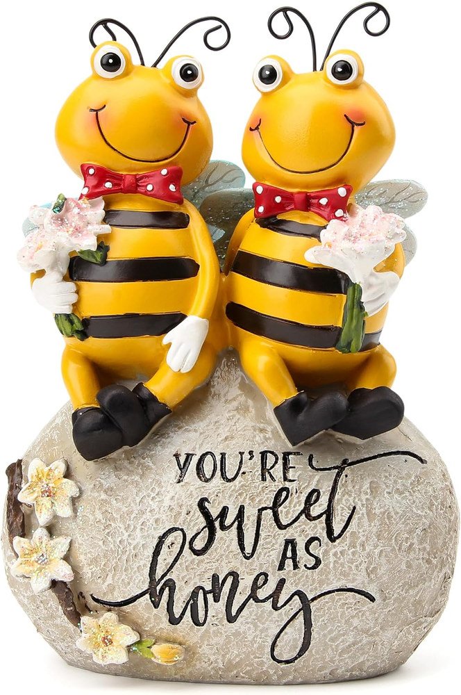 Garden Bee Statue Outdoor Decor Honey Bee Figurine for Patio Lawn Porch