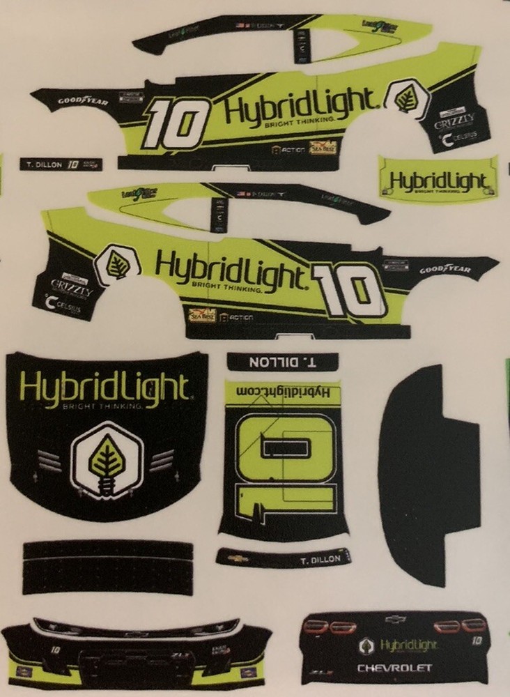 Custom 2025 Ty Dillon #10 Hybrid 1/64 NASCAR Peel & Stick Decals