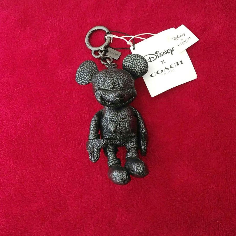 Vintage Coach Disney Mickey Mouse Leather Keychain Bag Charm