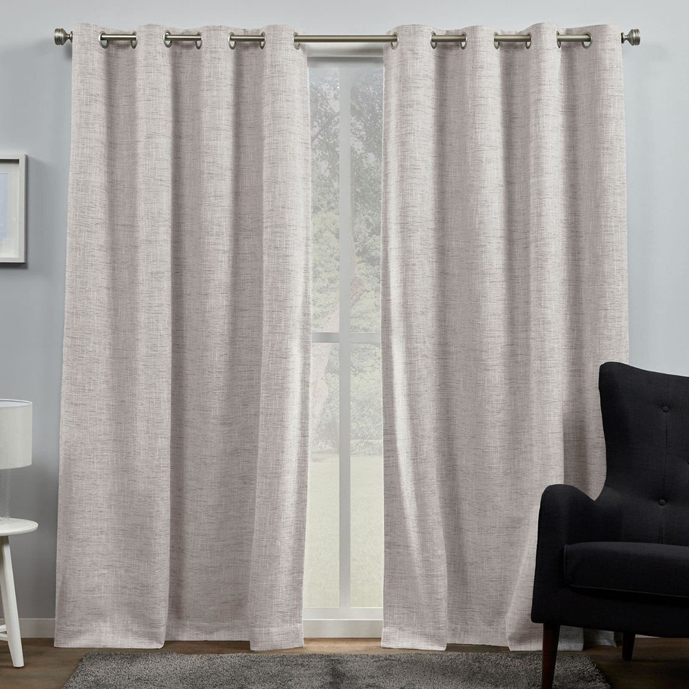 Burke 100% Blackout Grommet Top Curtain Panel Pair, 52