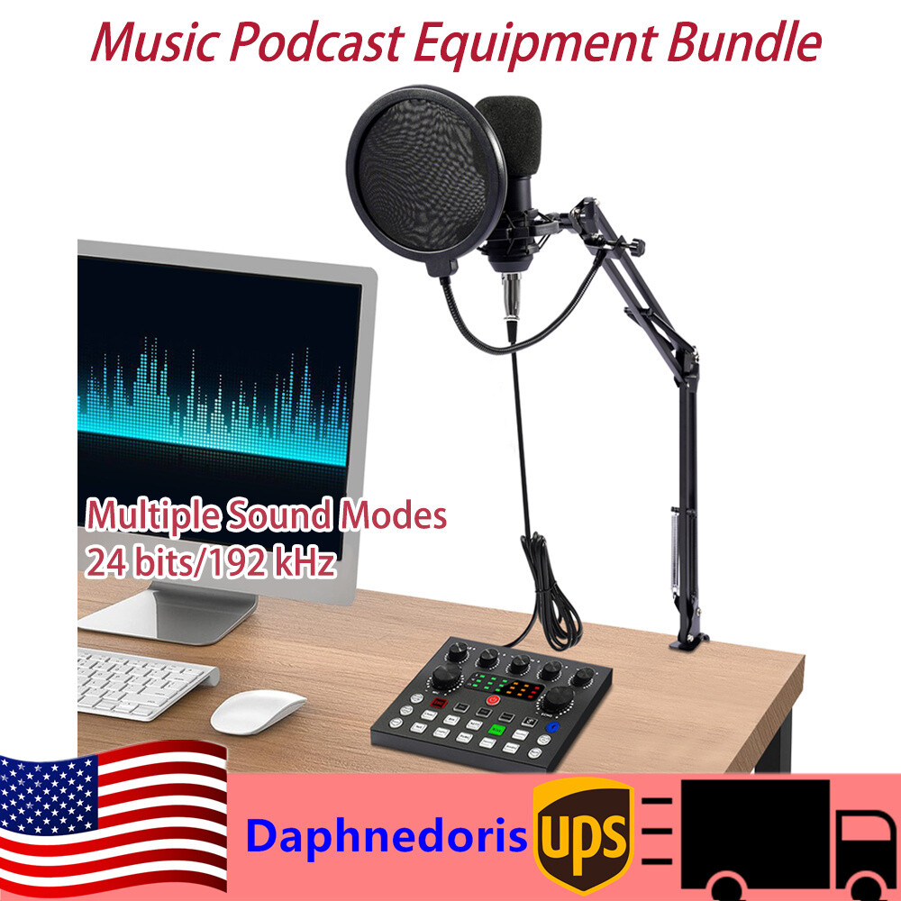 Studio Recording Kit Microphone Set Music Podcast Equipment Mixer Condenser Home