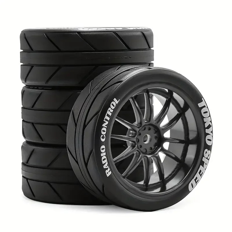 1/10 Onroad Rc Car Wheels Tires Set For Traxxas Nitro 4tec 4-tec 2.0 TT02 XV01