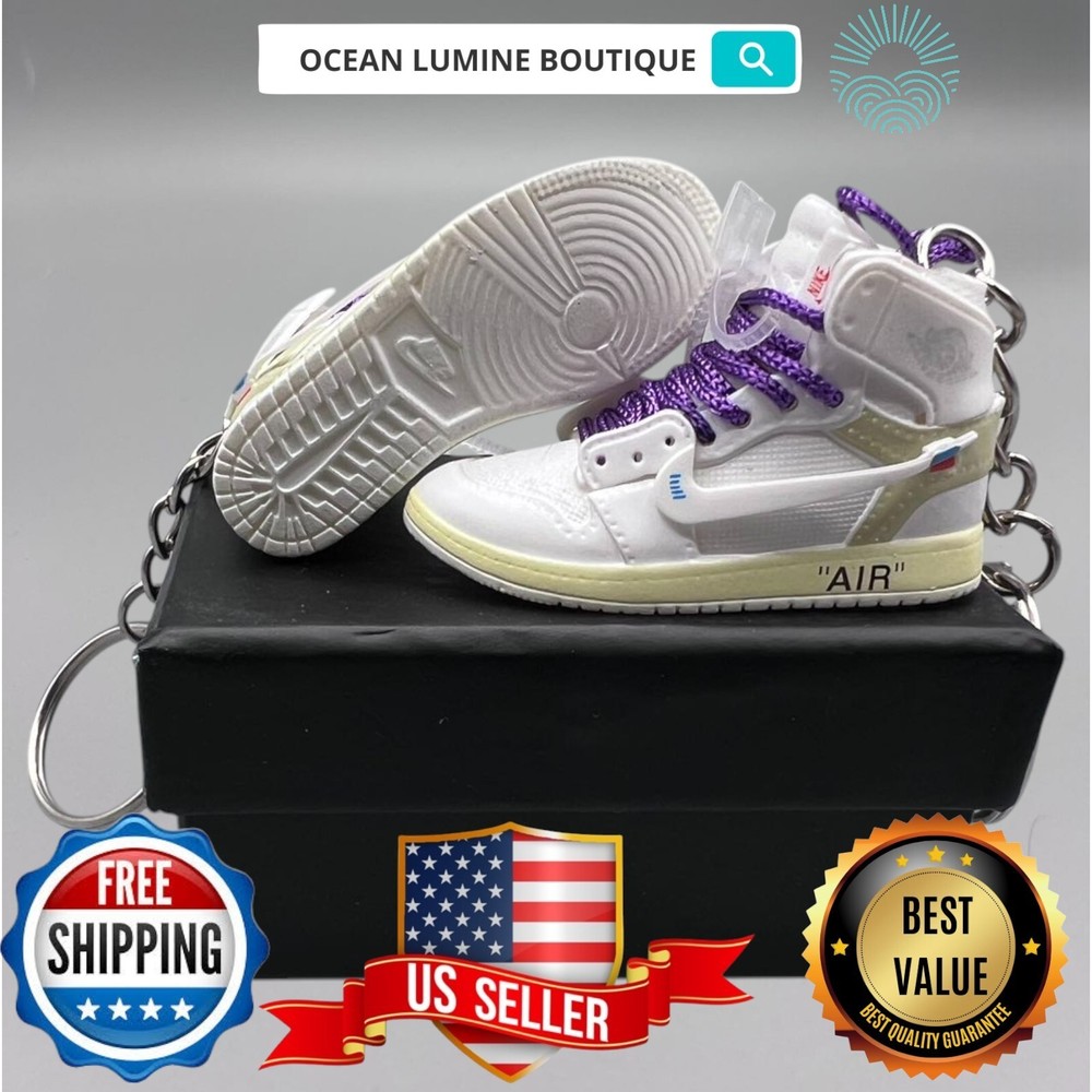 Air Jordan 3D Mini Sneaker Keychain, Basketball Sneaker Collectible, Box Options