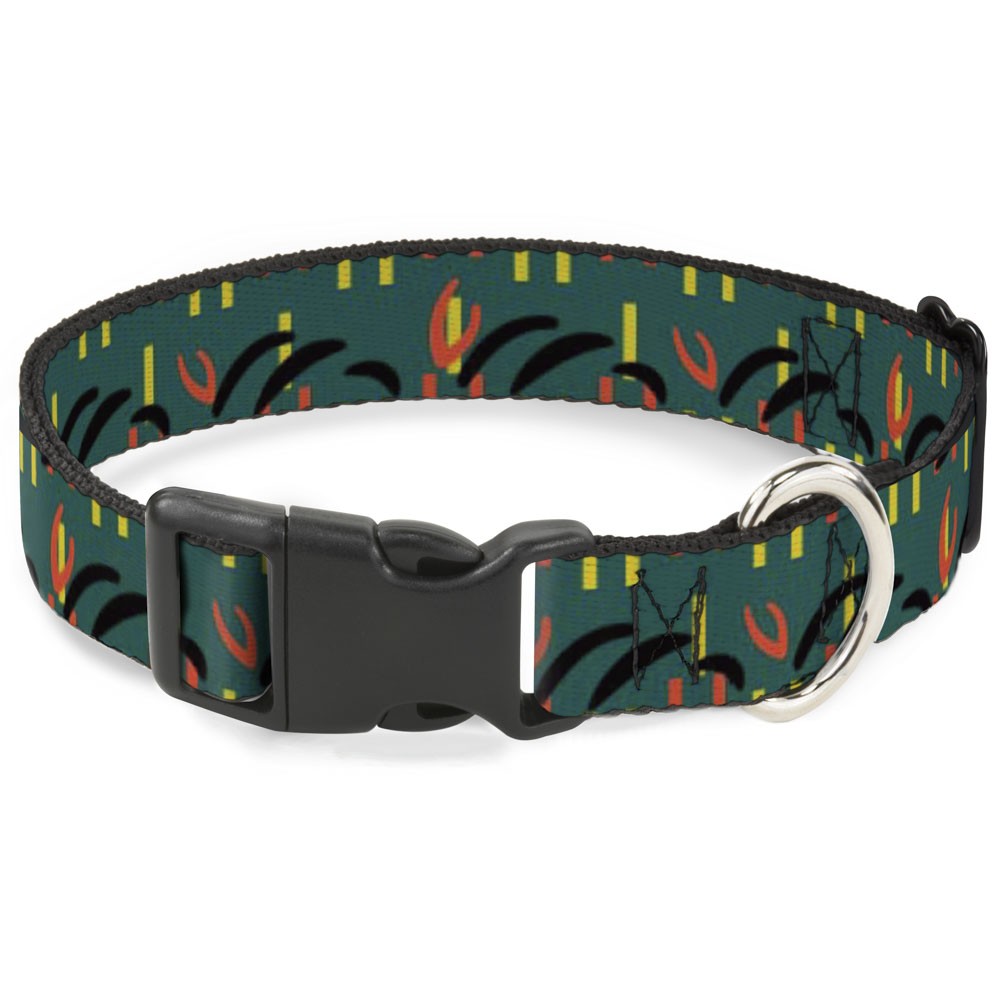 Plastic Clip Collar MCO Orlando International Airport Carpet Teal/Orange/Yellow/