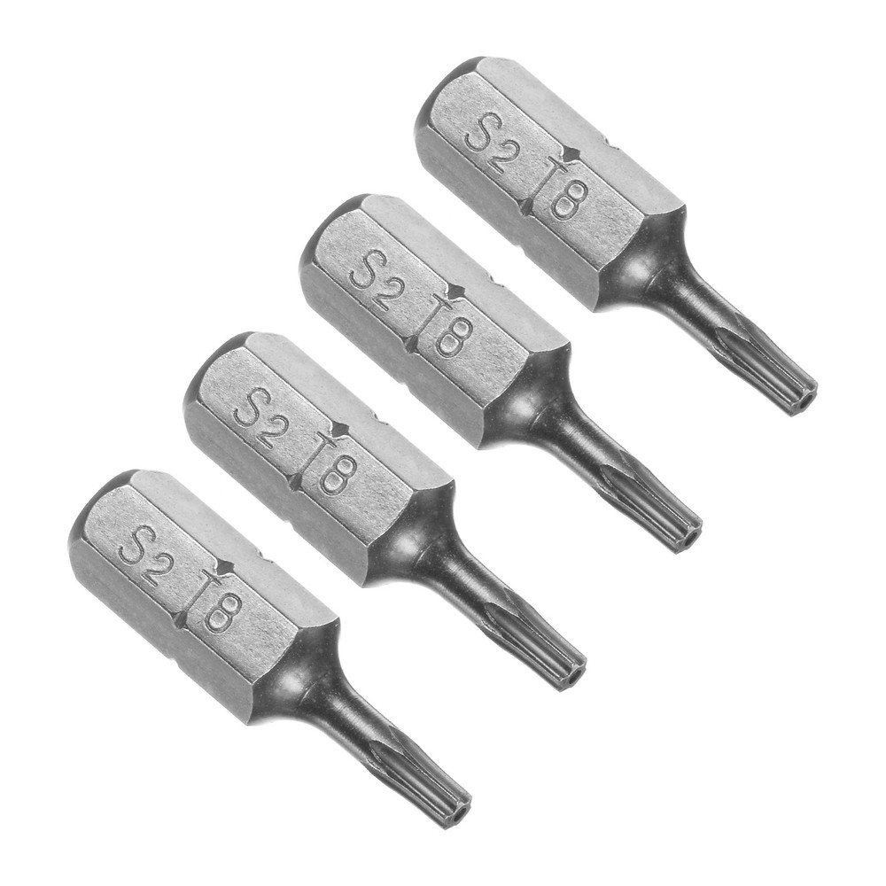 4pcs T8 Torx Screwdriver Bits 1/4 Hex Shank 25mm Magnetic Set