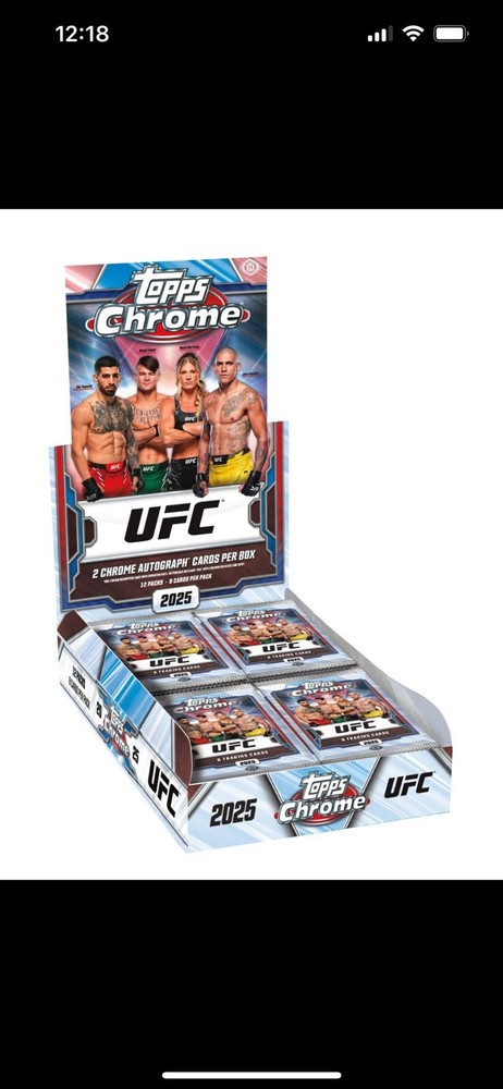 PRESALE 2025 Topps Chrome UFC Hobby Box Sealed 12 Packs 2 Autos-image