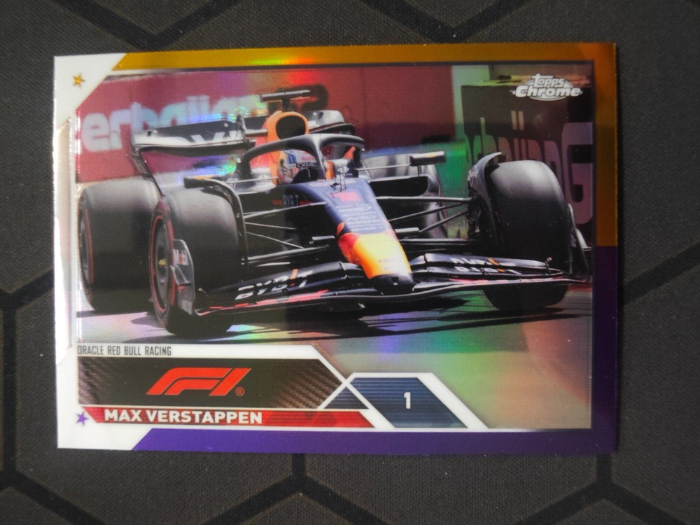 2023 Topps Chrome Formula 1 Racing Gold/Purple Refractor Max Verstappen