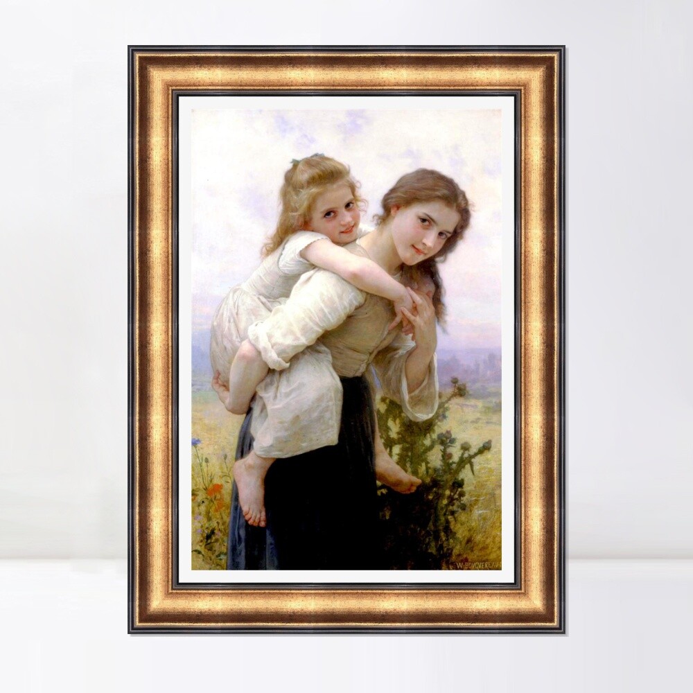 Framed Canvas Art Not Too Much to Carry by William Adolphe Bouguereau 20