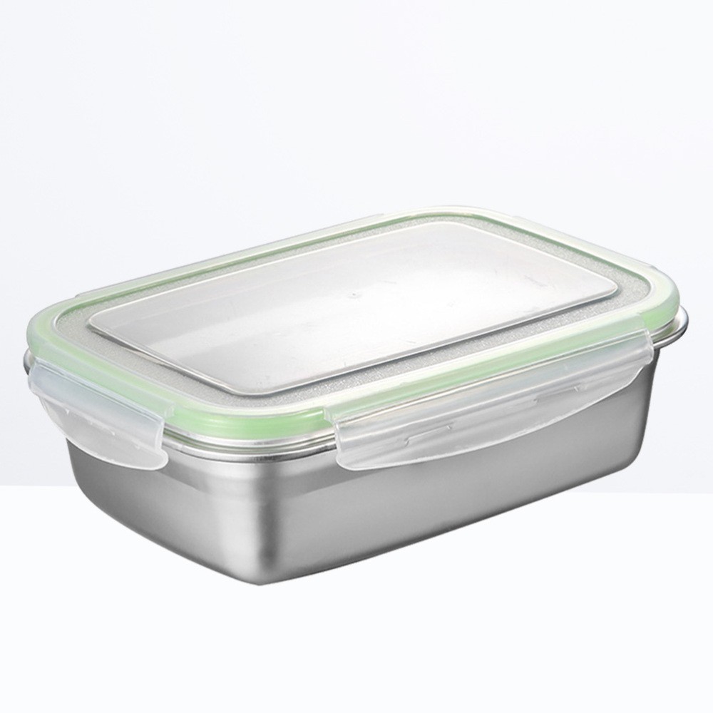 Stainless Steel Insulated Office Lunch Box Reusable Food Crisper Container  