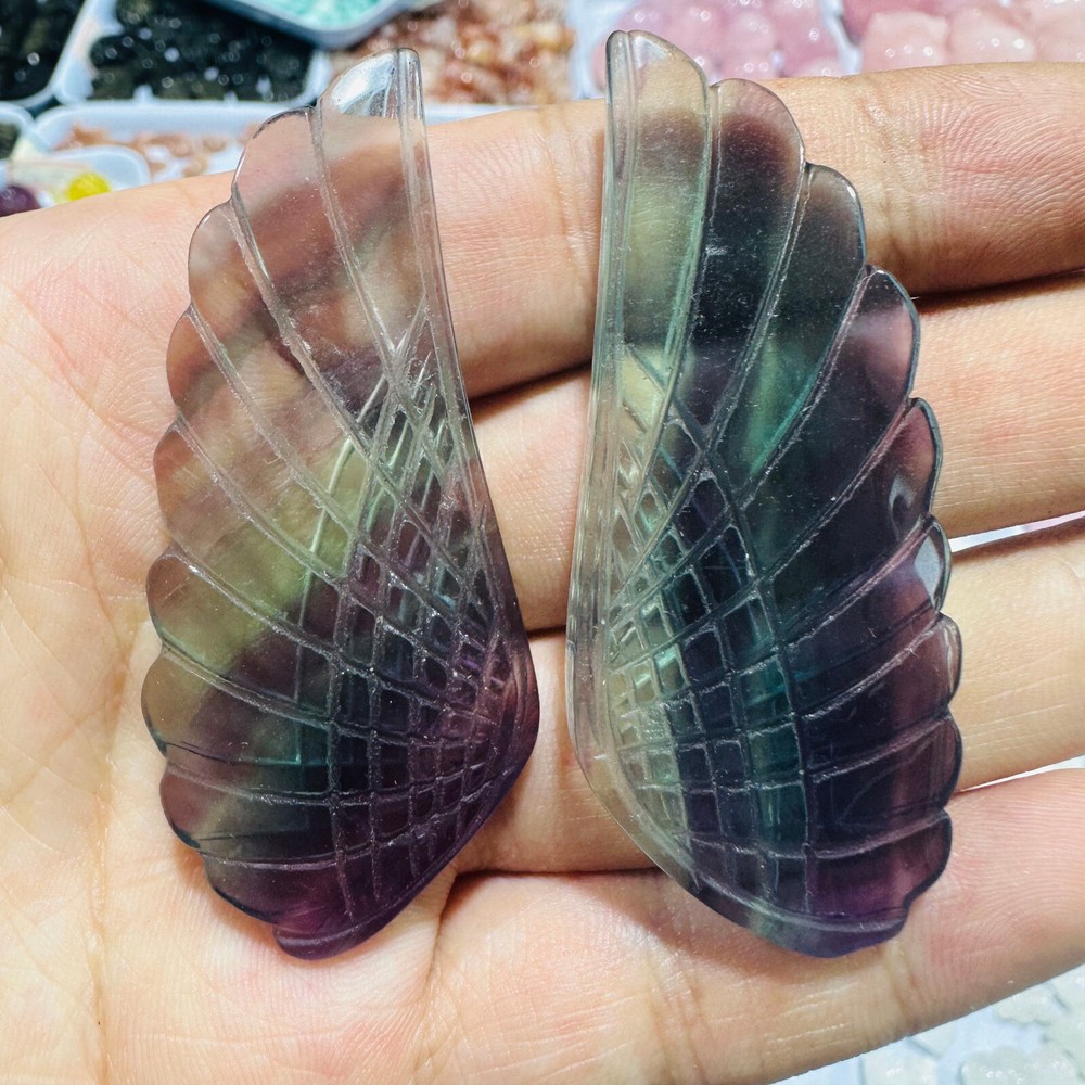 Natural Fluorite Wing Quartz Skull Crystal for Reiki Healing 1PC