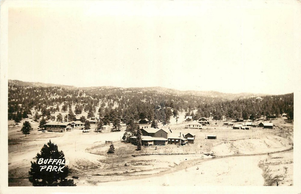 1920s Flagstaff Arizona Buffalo Park aerial View RPPC Postcard 25-4454