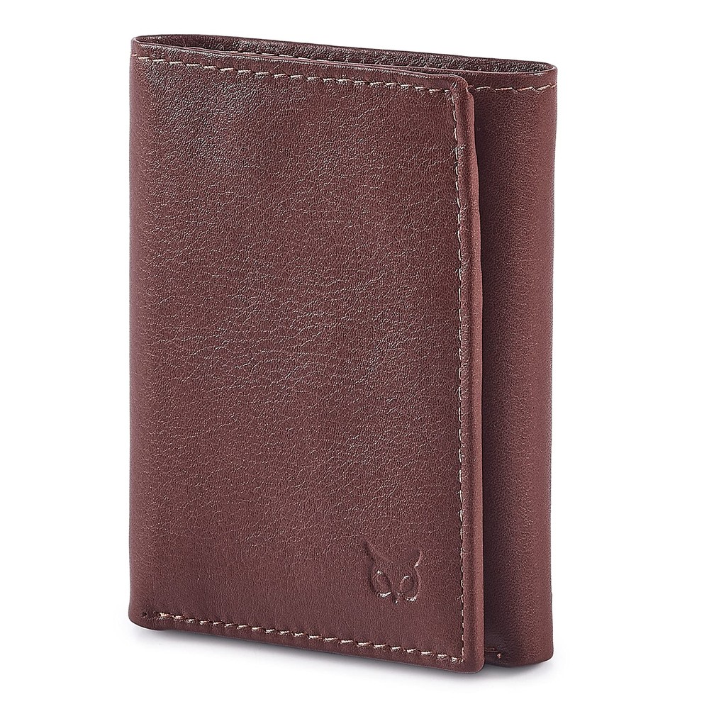 Trifold Wallets for Men Real Leather Slim Front Pocket RFID Blocking Travel C...