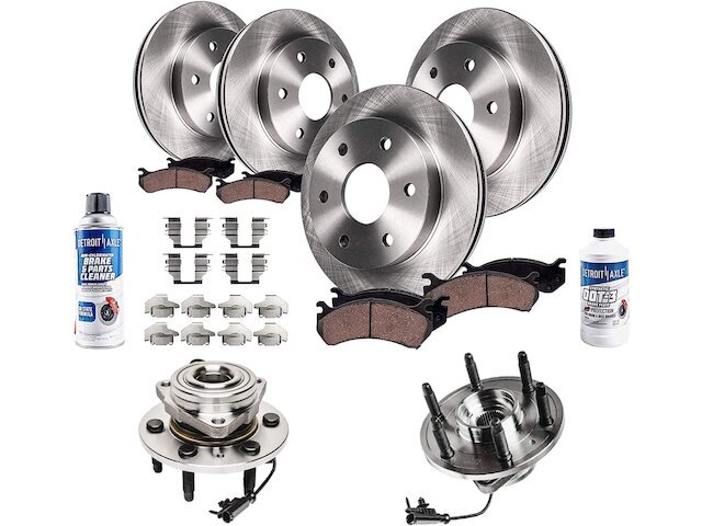 For GMC Yukon Brake Pad and Rotor and Wheel Hub Kit Detroit Axle 64878KPDF
