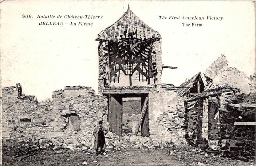 Postcard WW I The Farm 1st American Victory Chateau Thierry France         15496