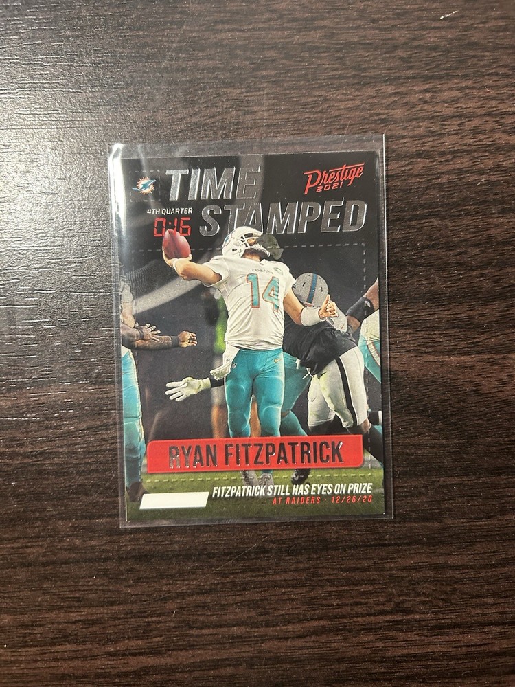 Ryan Fitzpatrick 2021 Panini Prestige #TS-RF Time Stamped Miami Dolphins
