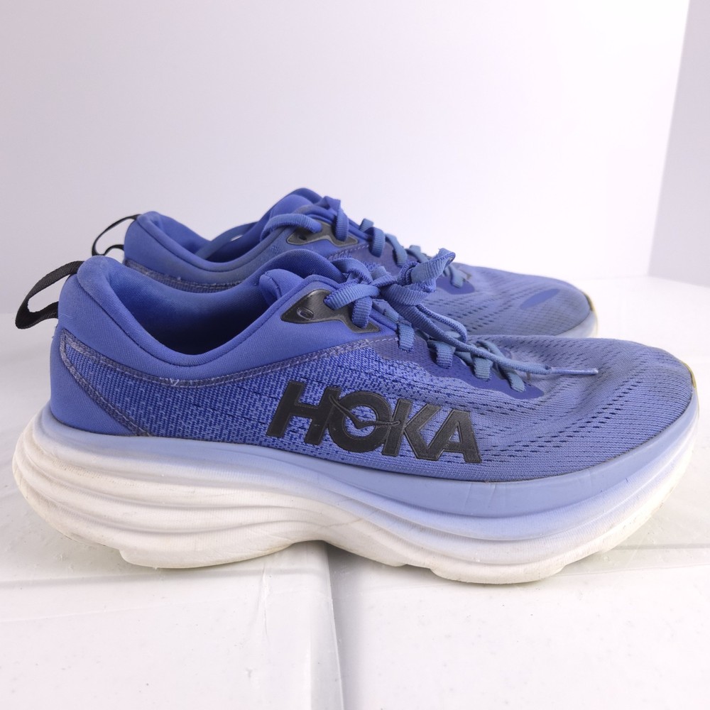 Hoka One One Bondi 8 Shoes Womens Size 9 B Blue Running Gym Sneakers Read