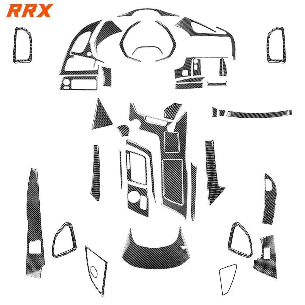 50Pcs Real Carbon Fiber Kits Full Interior Dash Trim Cover For Corvette C7 14-19