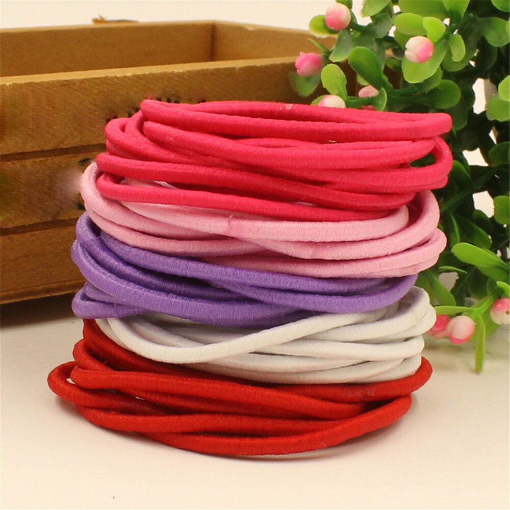 10Pcs Thin Colorful Elastic Hair Ties for Women Ponytails DIY
