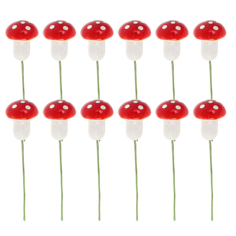 12 PCS Christmas Decorations Mini Mushrooms Outdoor Ornament