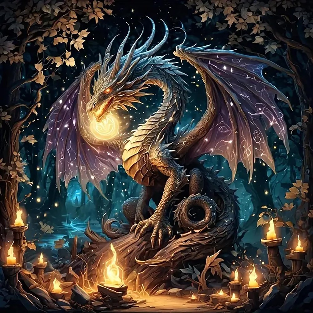 5D Diamond Painting Kit for Adults Beginners,Diy Dragon Paint by Diamond Art Kit