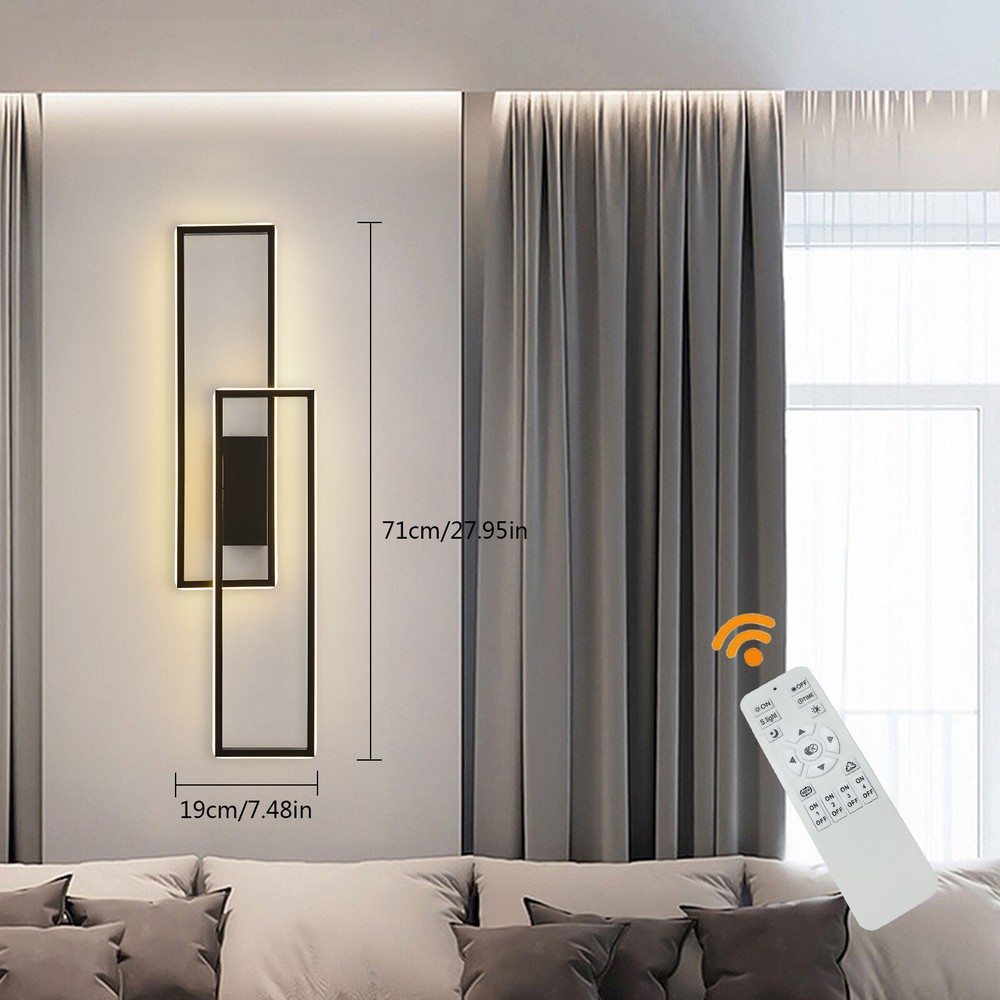 Modern Acrylic LED Wall Light Sconce with Remote Control & Stylish Metal Design  