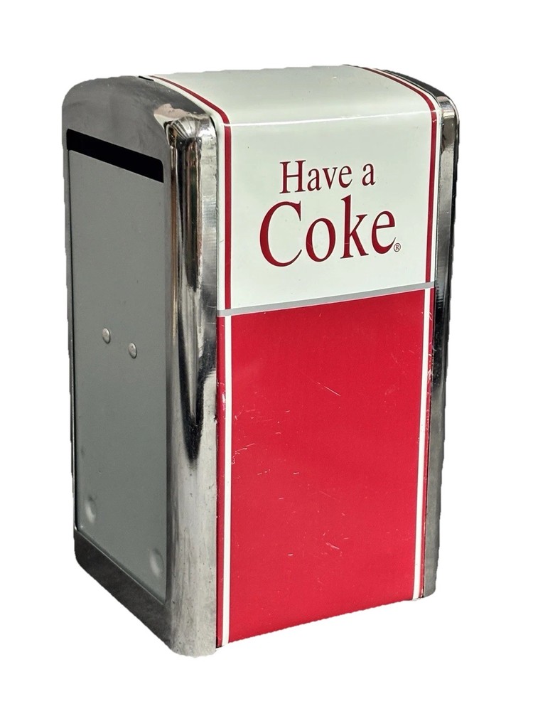 1992 Vintage Coca Cola Napkin Dispenser Holder with Have A Coke Design